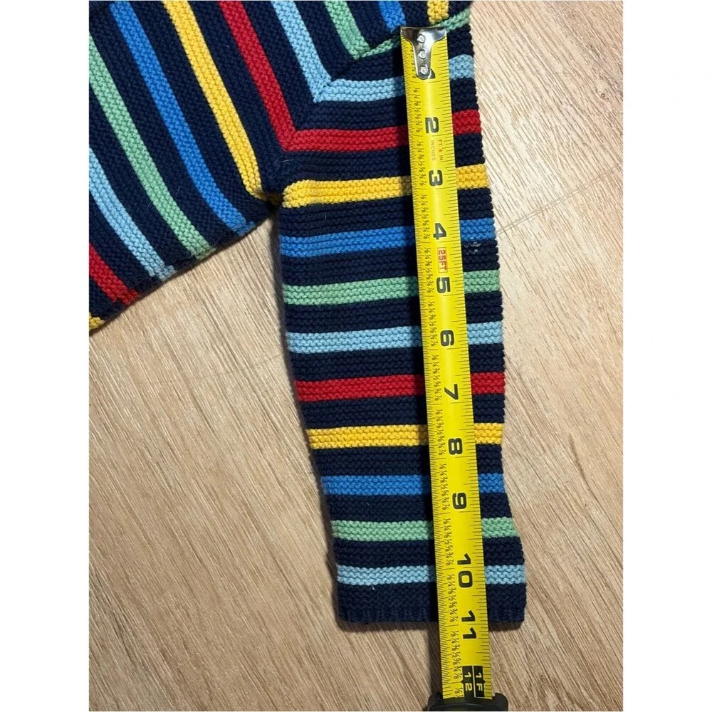 GAP Baby Navy Multicolor Striped Knit Bear Ear Sweater